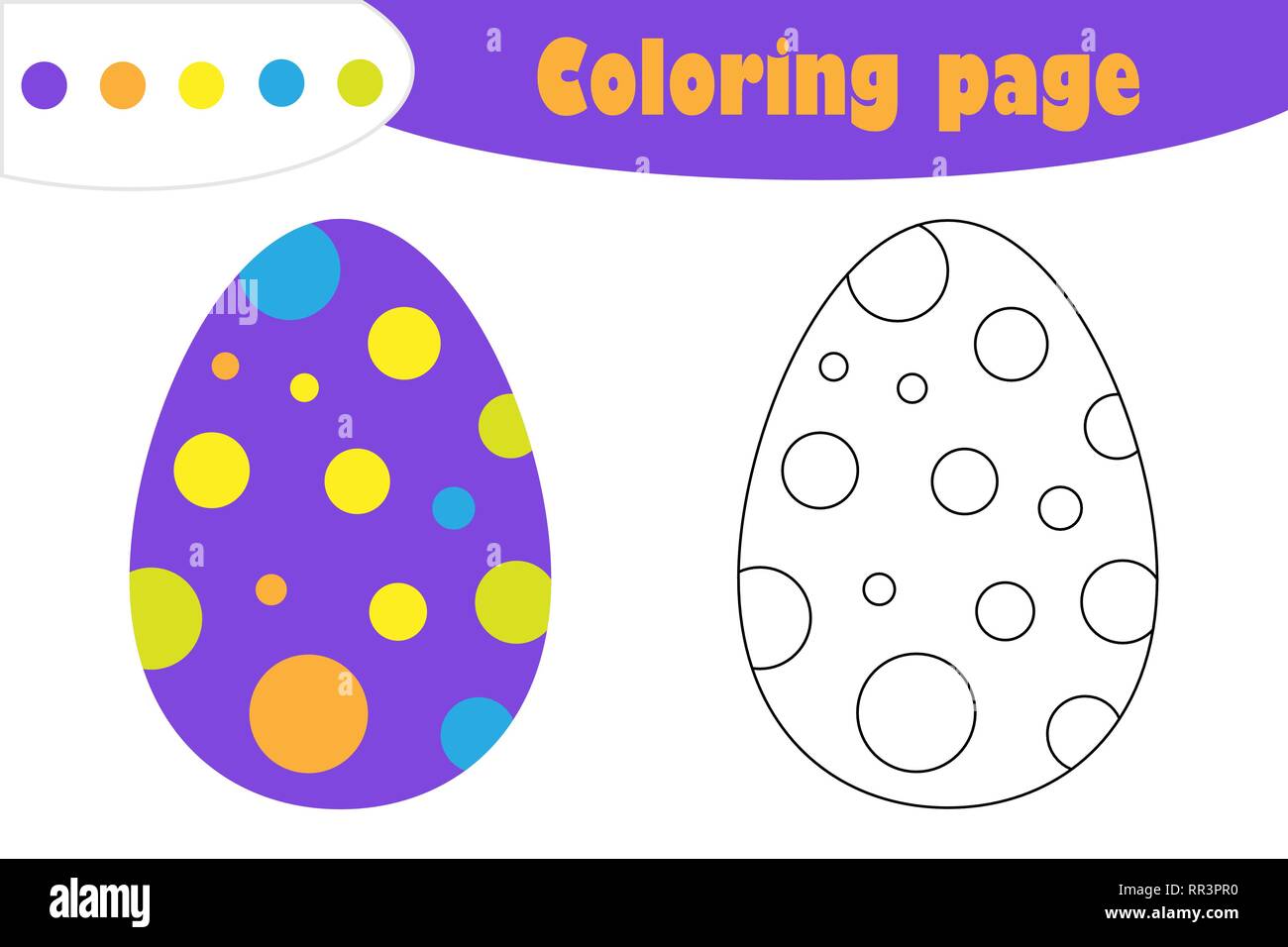 Egg in cartoon style coloring page easter education paper game for the development of children kids preschool activity printable worksheet vector stock vector image art