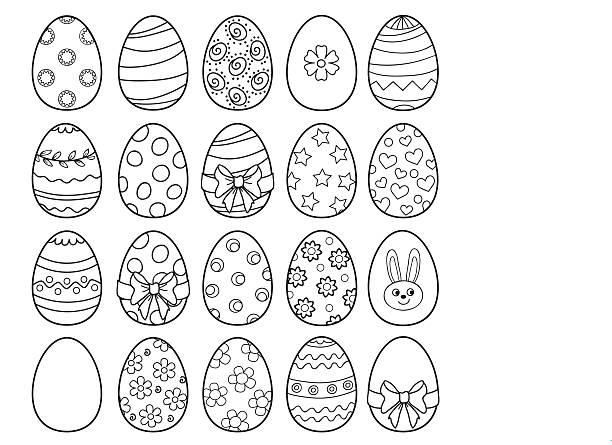 Easter egg coloring stock illustrations royalty