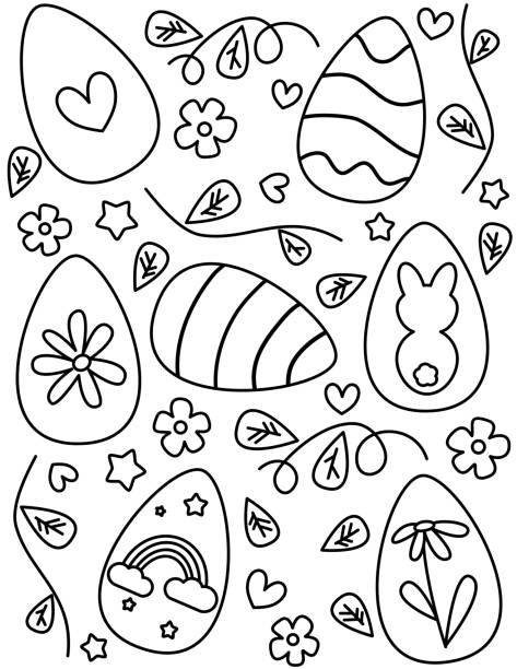 Easter egg coloring stock illustrations royalty