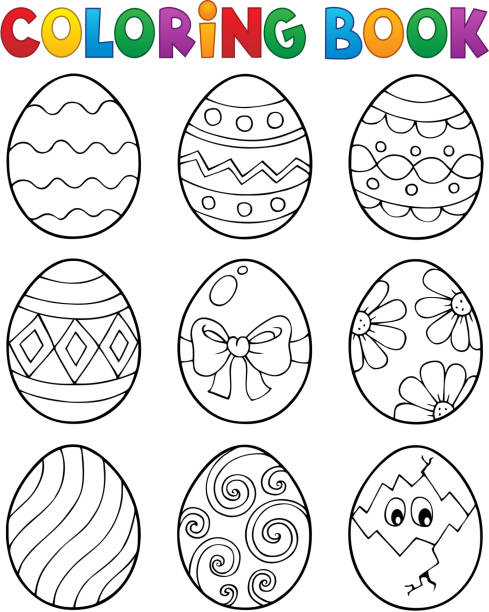 Easter egg coloring stock illustrations royalty