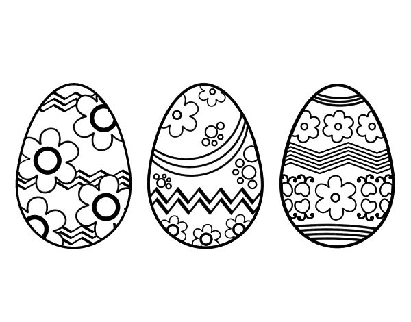 Dibujo de tres huevos de pascua para colorear pascua para colorear huevos de pascua pãginas para colorear de pascua