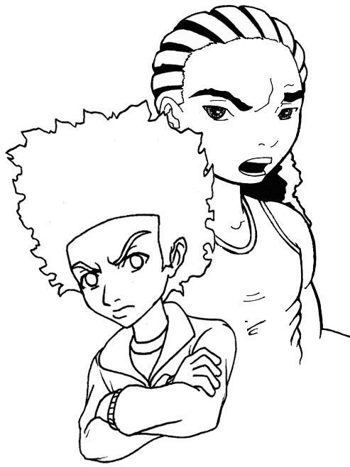 Boondocks coloring pages printable for free download