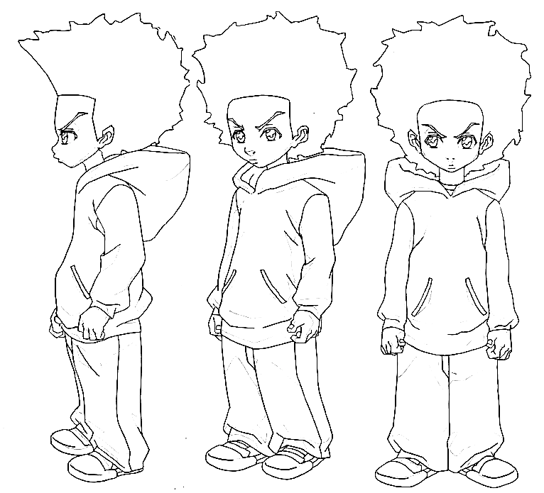 Boondocks coloring pages printable for free download