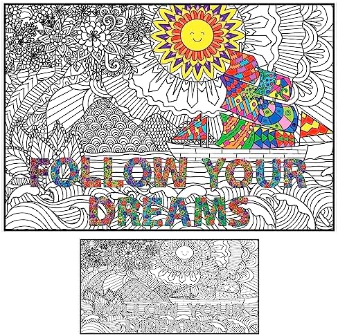 Giant coloring poster for adults and kids