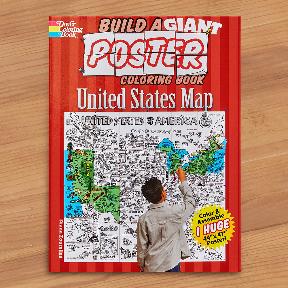 Build a giant poster coloring book â united states map by diana zour â to the nines manitowish waters