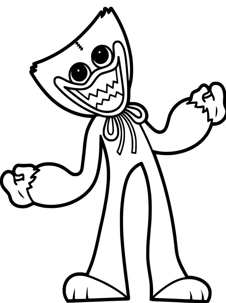 Huggy wuggy dance coloring page