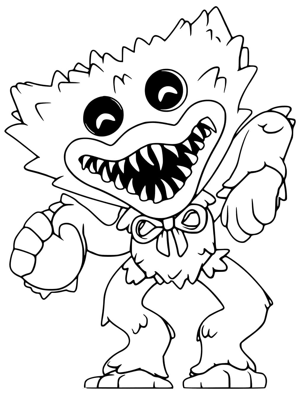 Little monster huggy wuggy coloring page