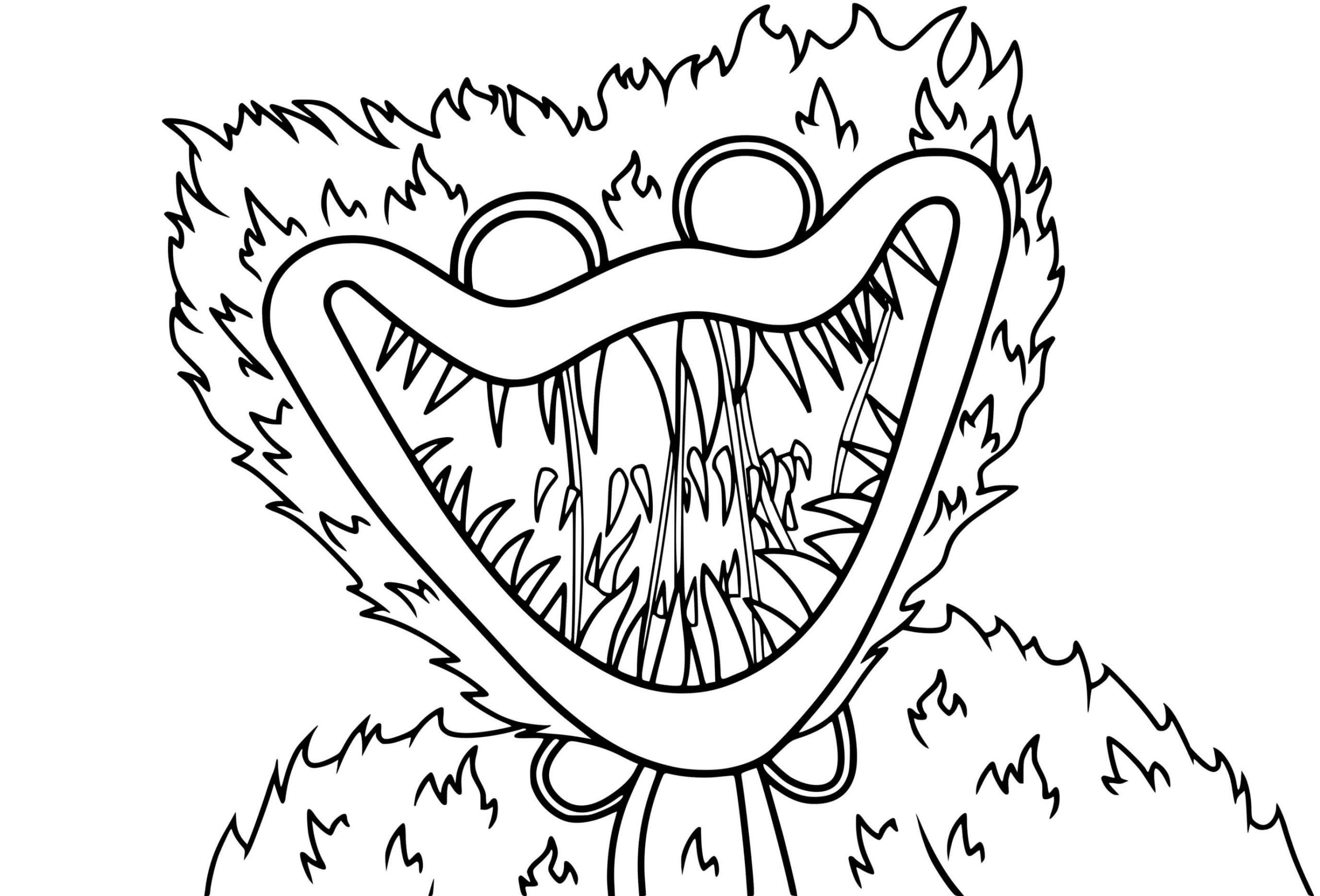 Huggy wuggy scary scary coloring page