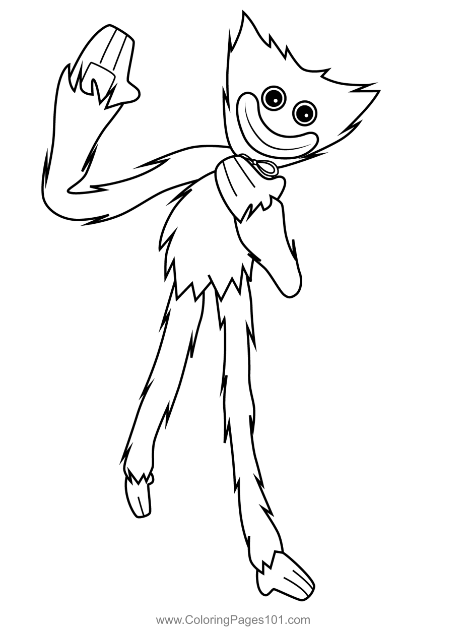 Huggy wuggy normal coloring page for kids