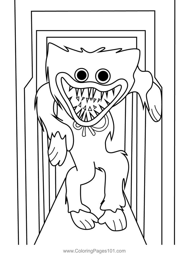 Huggy wuggy inside vent coloring page monster coloring pages coloring pages for boys coloring pages