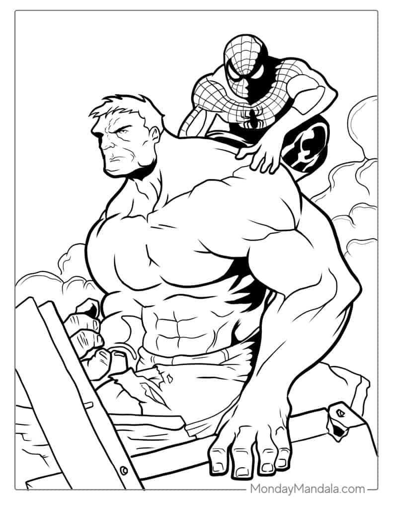 Hulk coloring pages free pdf printables