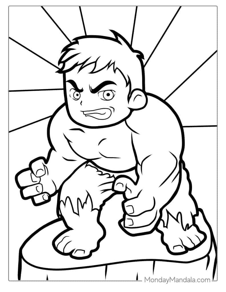 Hulk coloring pages free pdf printables