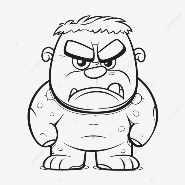 Cartoon angry monster coloring pages outline sketch drawing vector easy hulk drawing easy hulk outline easy hulk sketch png and vector with transparent background for free download
