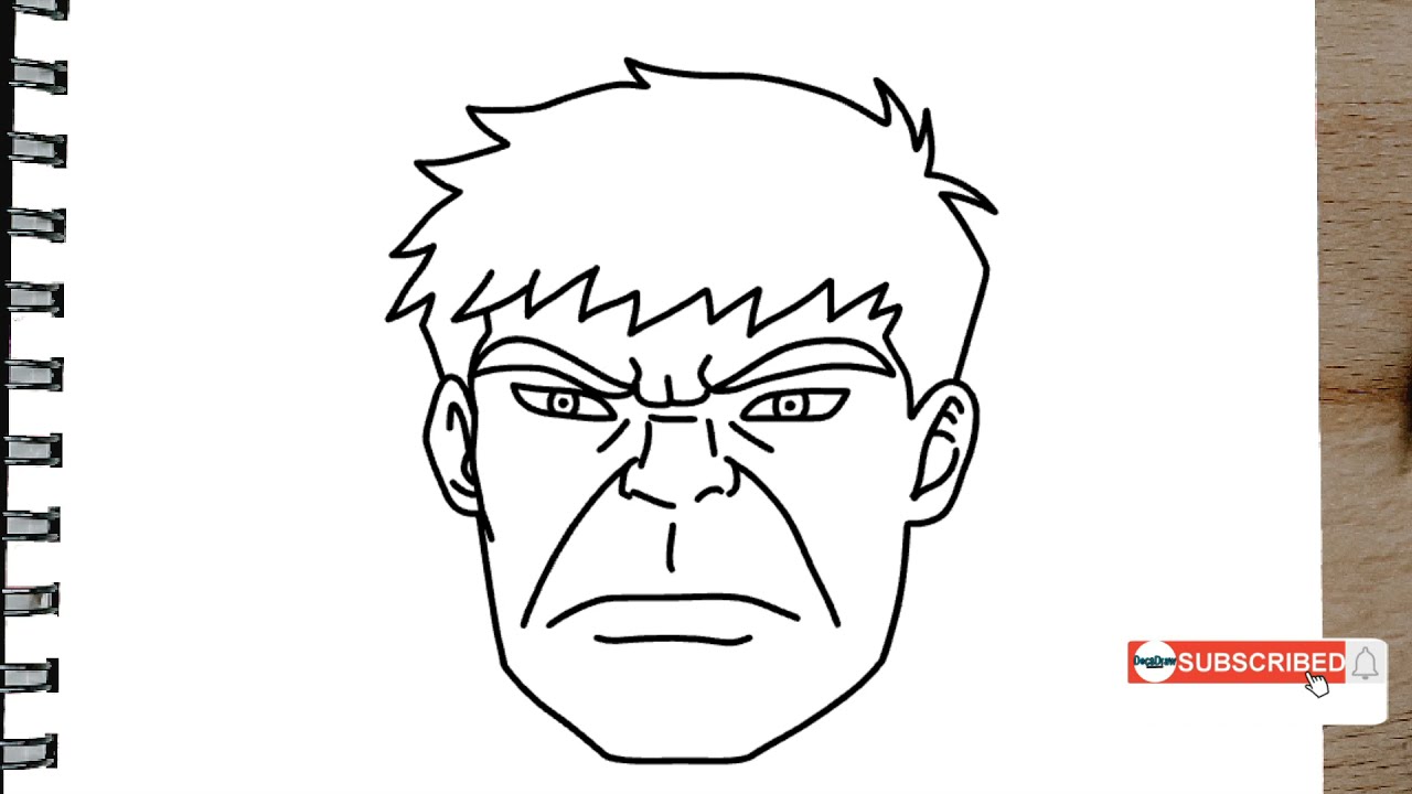 How to draw hulk face step by step
