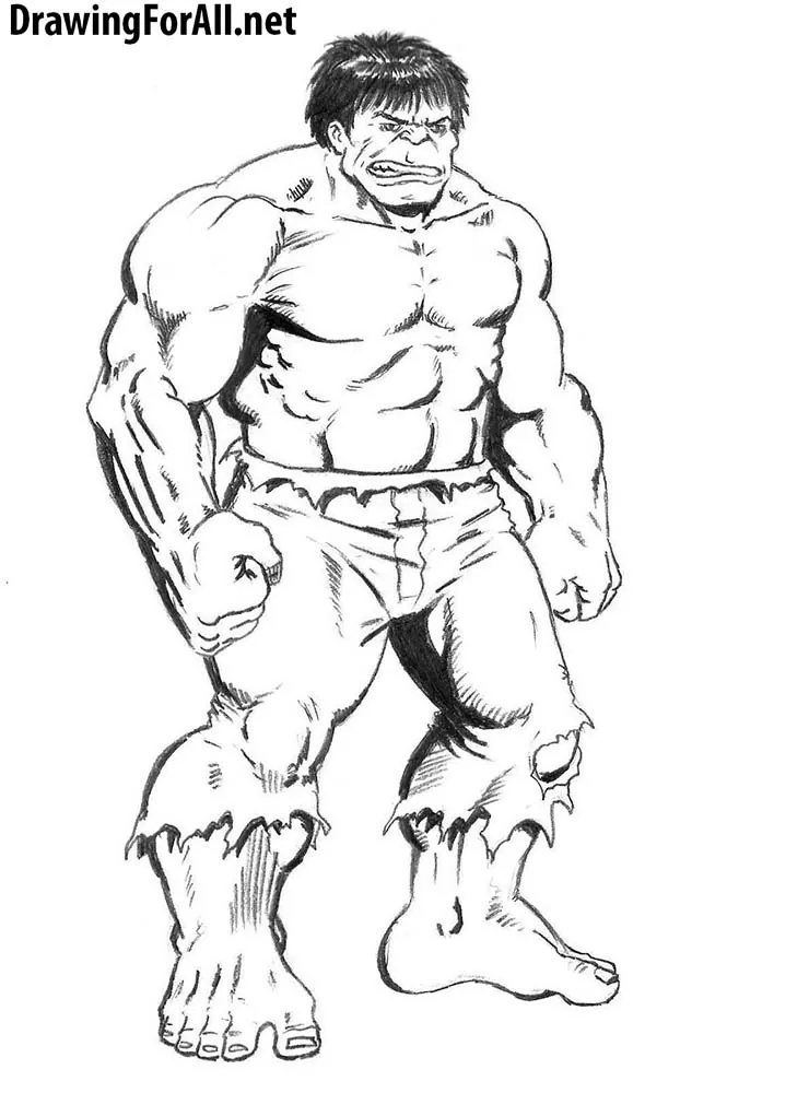 How to draw the classic hulk