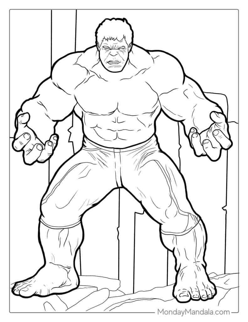 Hulk coloring pages free pdf printables