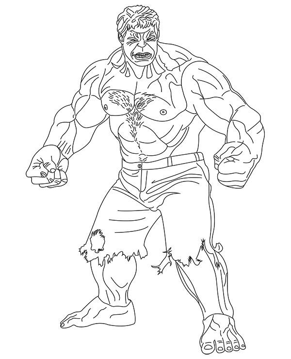 Printable hulk coloring page to print