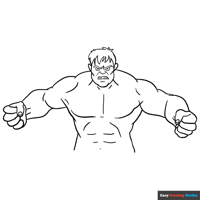 Hulk coloring page easy drawing guides