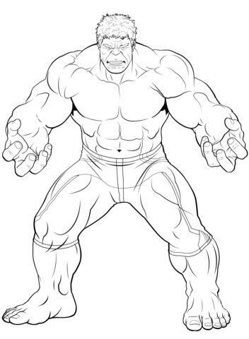 Avengers the hulk coloring page free printable coloring pages