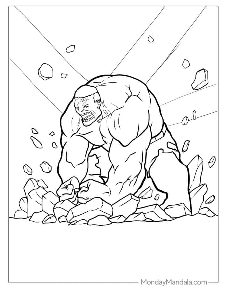 Hulk coloring pages free pdf printables