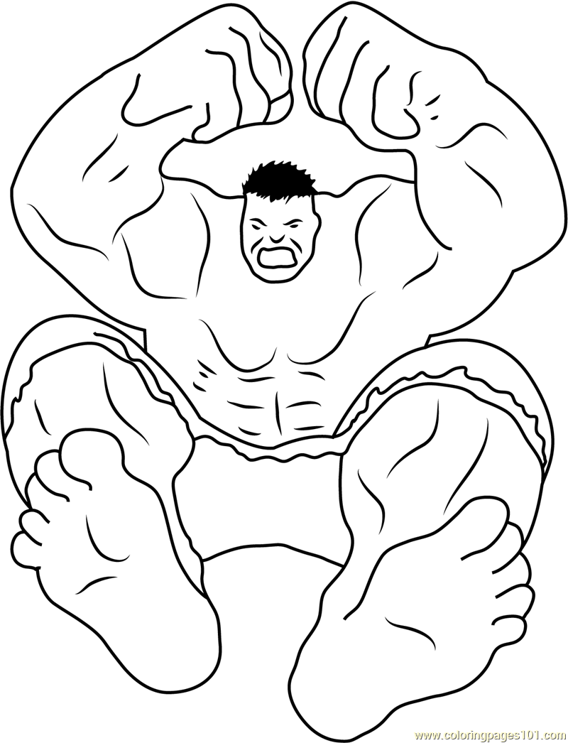 Hulk smash coloring page for kids