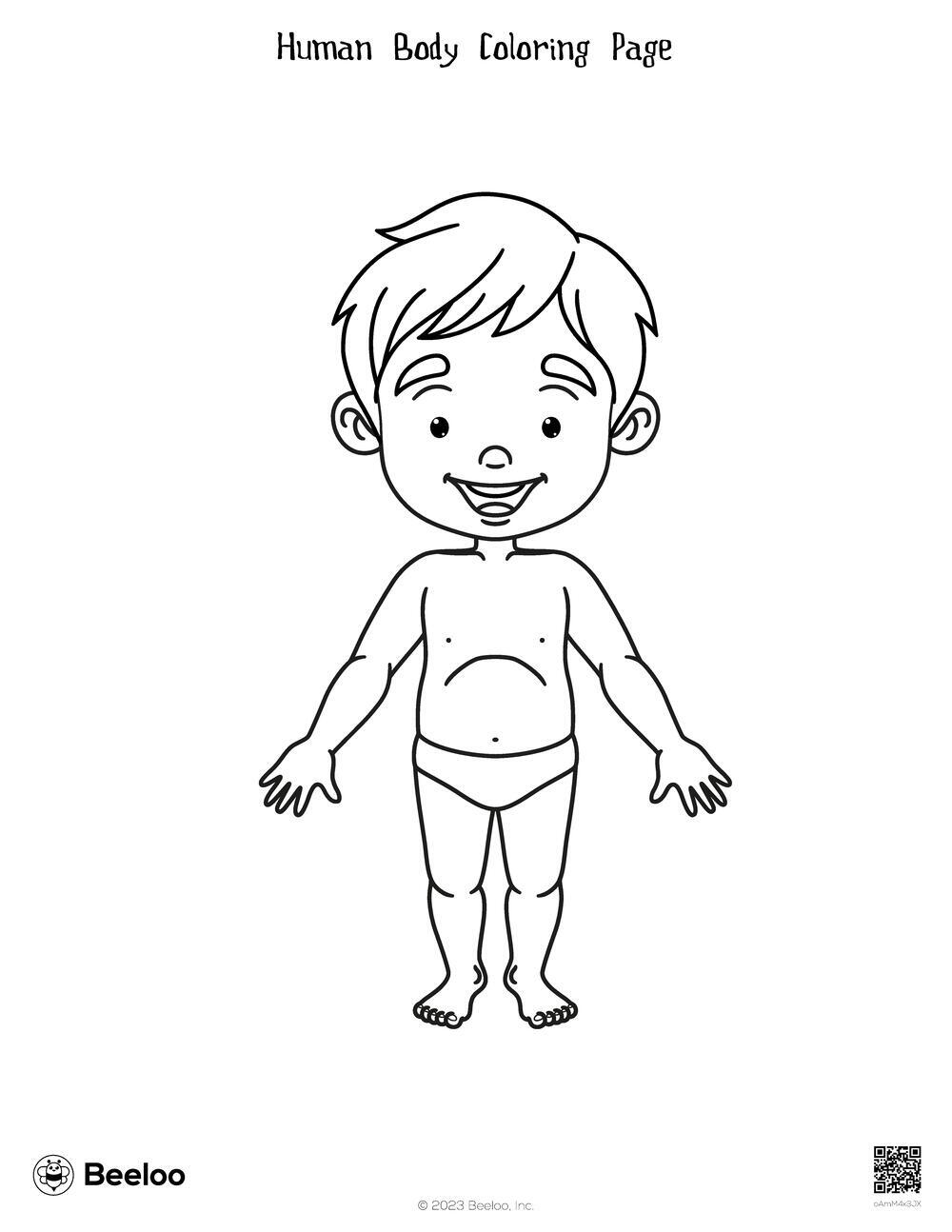 Human body coloring page â printable crafts and activities for kids