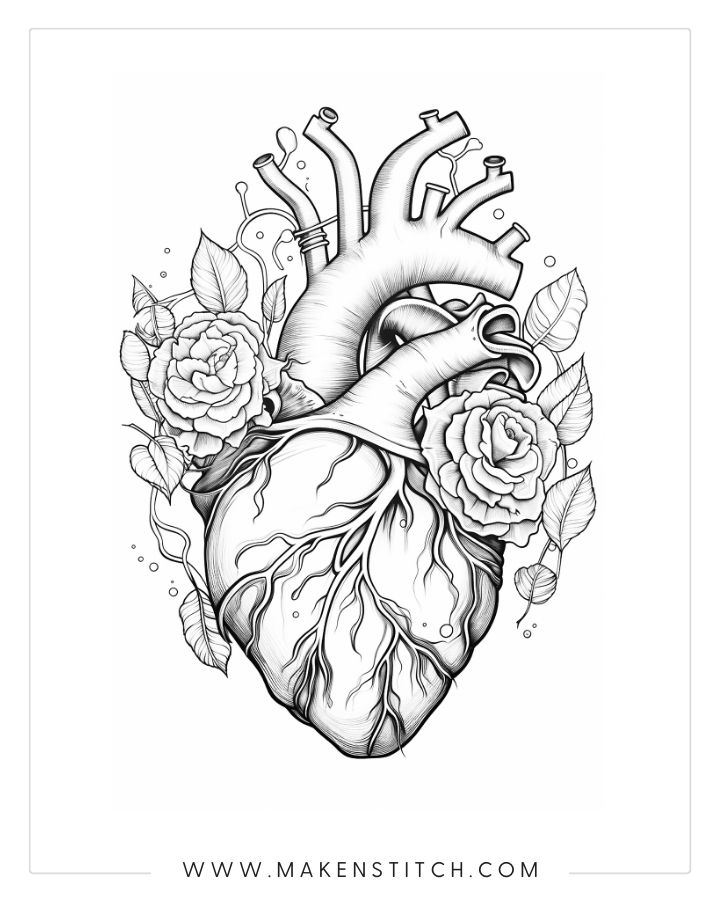 Free valentines heart coloring pages for kids and adults