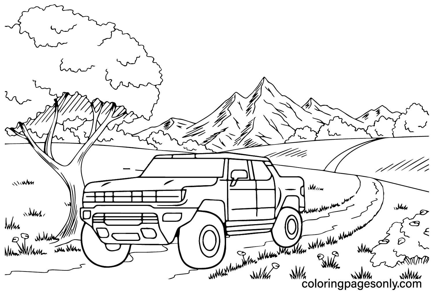 Hummer coloring pages