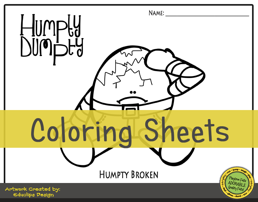 Humpty dumpty storytime activities for preschool by playtime felts