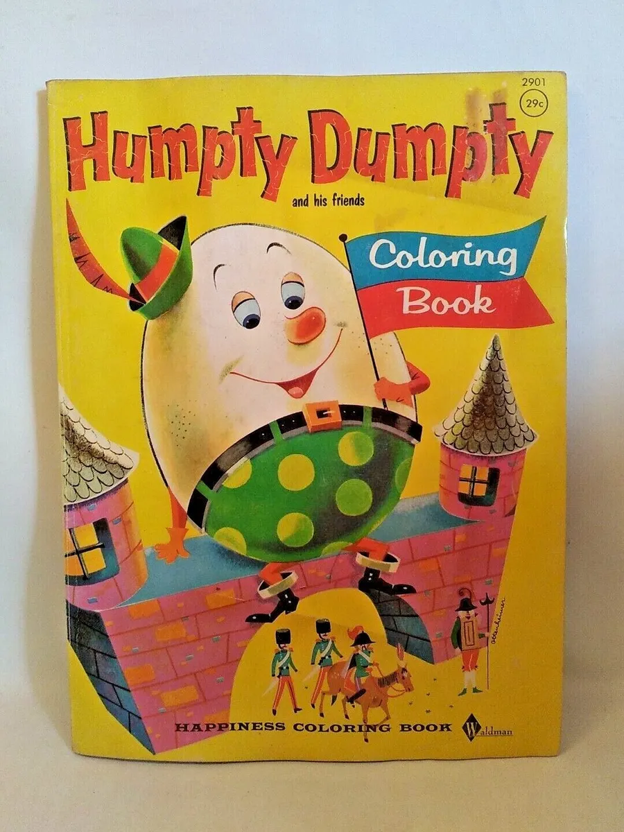 Vintage humpty dumpty and his friends coloring book