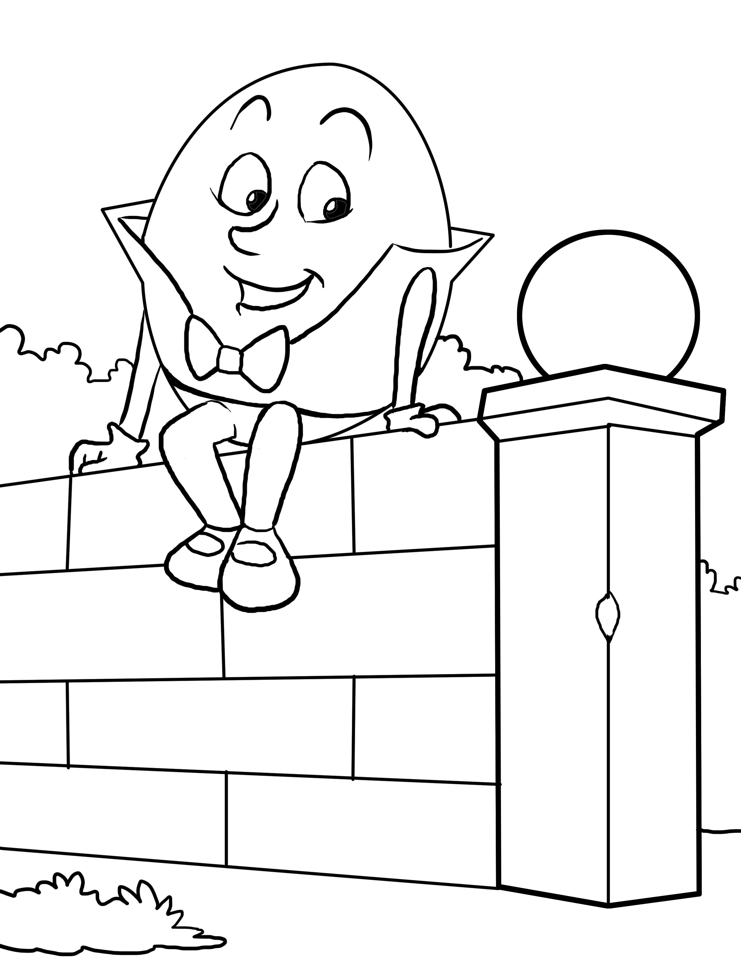 Humpty dumpty coloring worksheet for nursery printable educative printable cartoon coloring pages coloring books coloring book pages