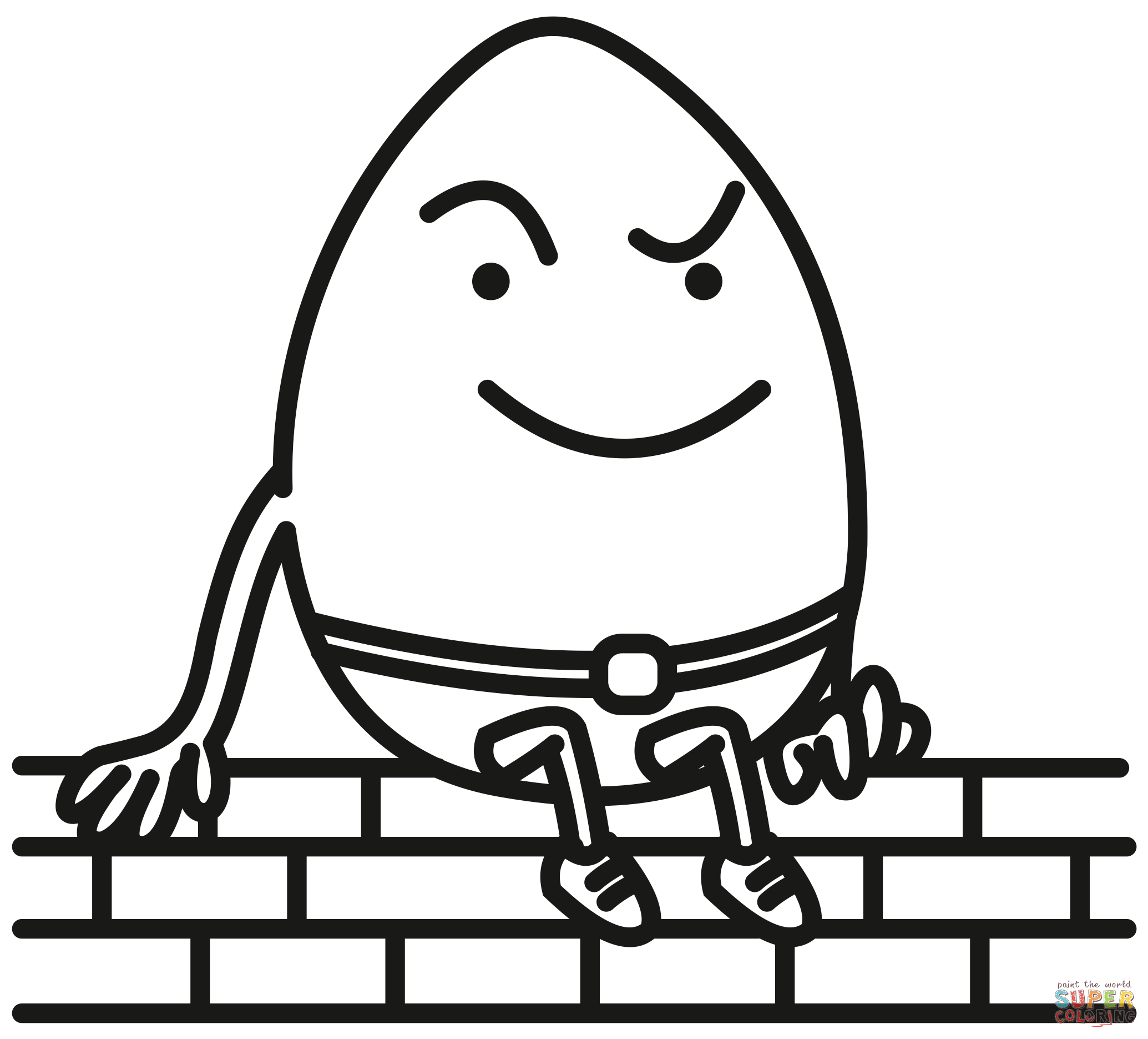 Humpty dumpty coloring page free printable coloring pages