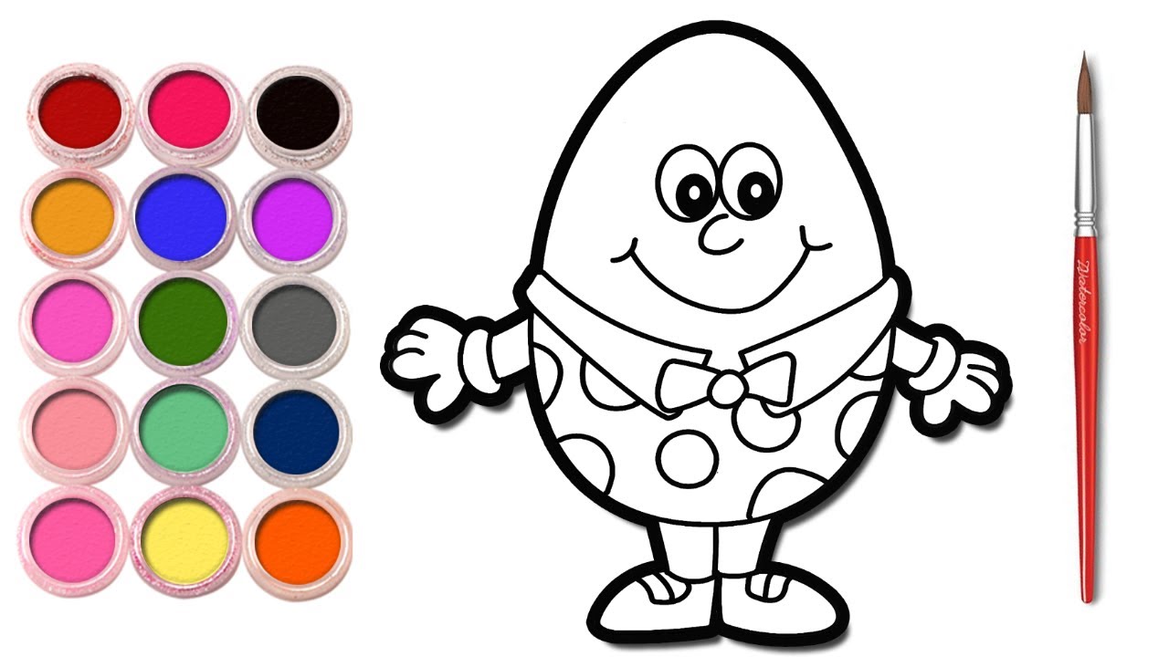 Coloring pages for toddlers and kids have fun learning to draw humpty dumpty melukis dan mewarna