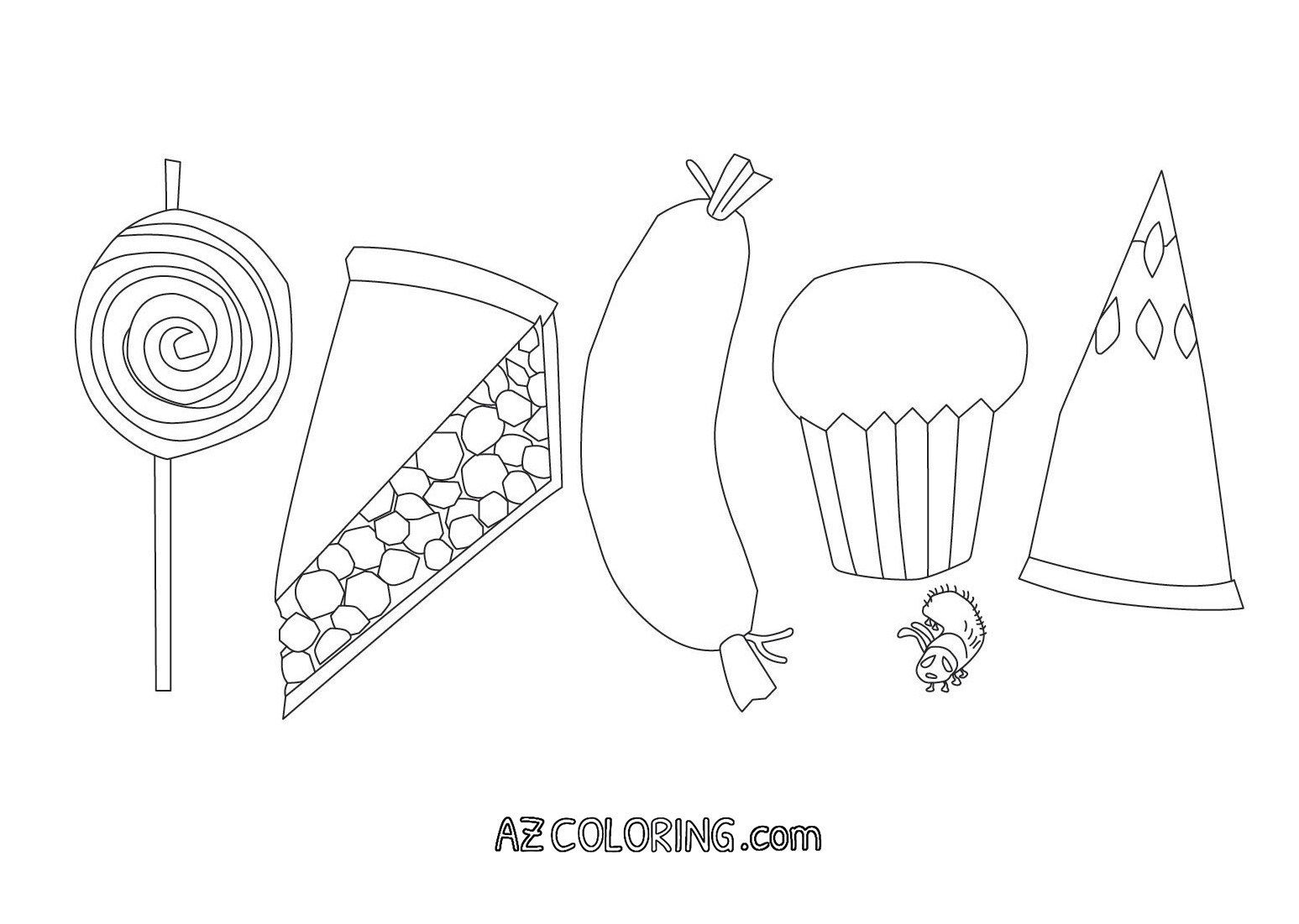 Hungry caterpillar coloring pages coloring pages very hungry caterpillar page az printables to print