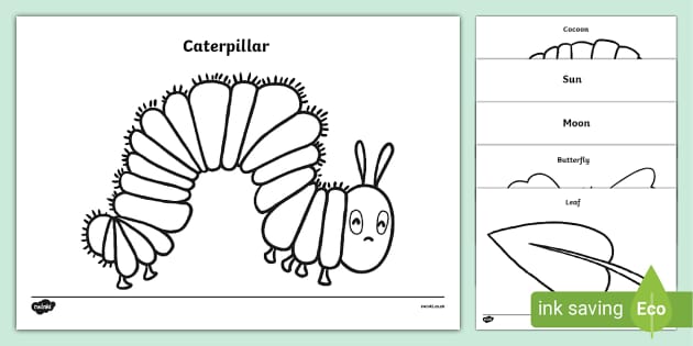 Very hungry caterpillar colouring pages literacy resources