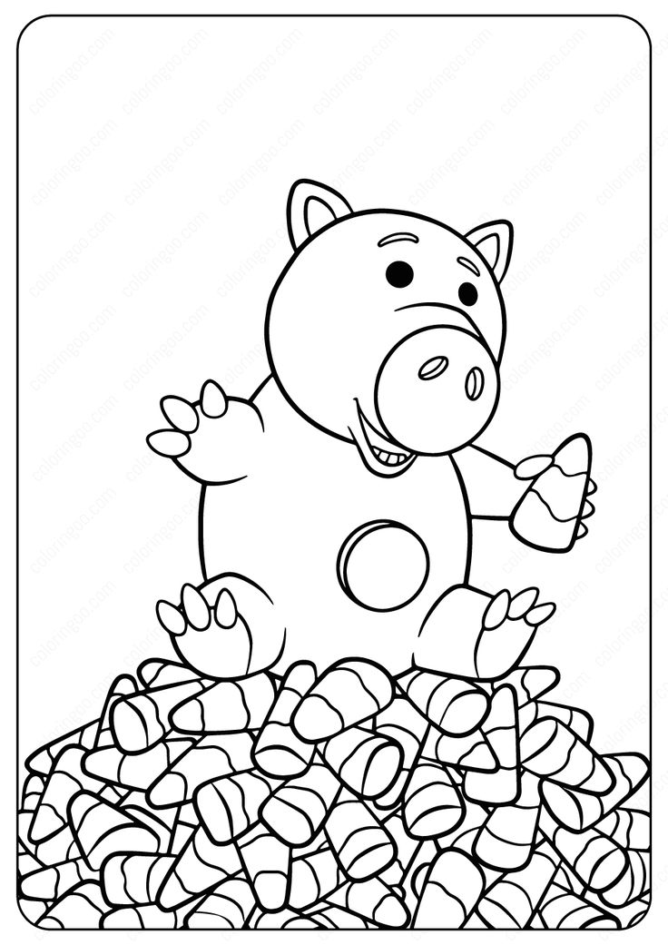 Spooky halloween coloring pages featuring hamm