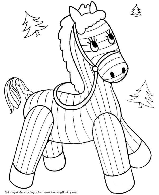 Toy animal coloring pages stuffed horse coloring page and kids activity sheet