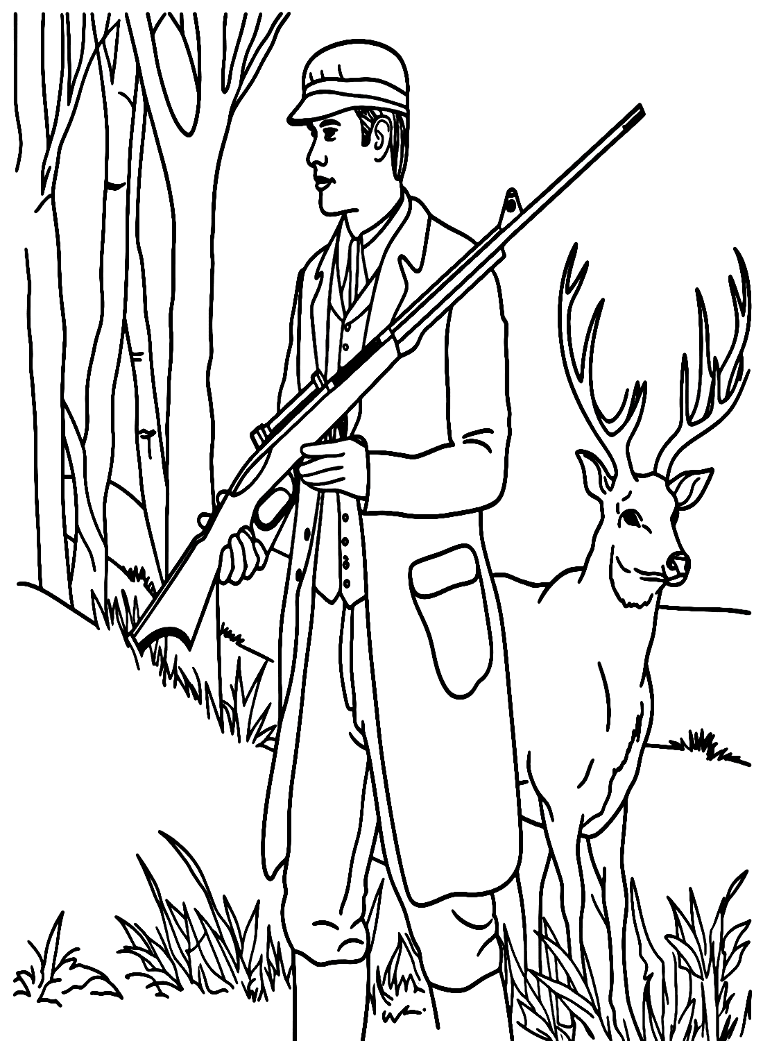 Hunting coloring pages printable for free download