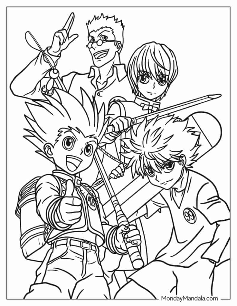 Anime coloring pages free pdf printables