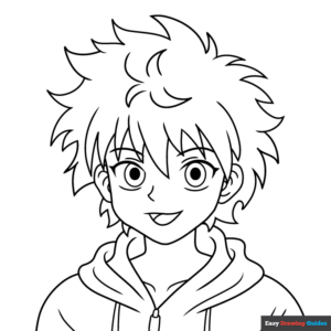 Killua zoldyck from hunter x hunter coloring page easy drawing guides