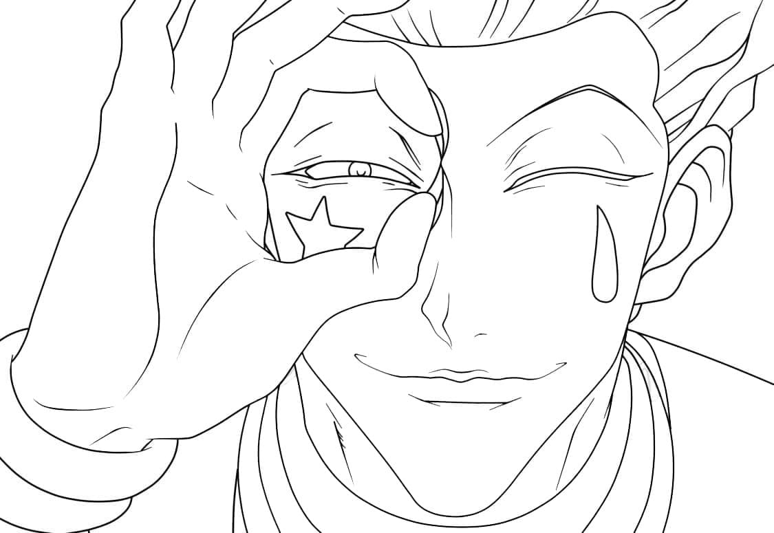 Hisoka from anime hunter x hunter coloring page