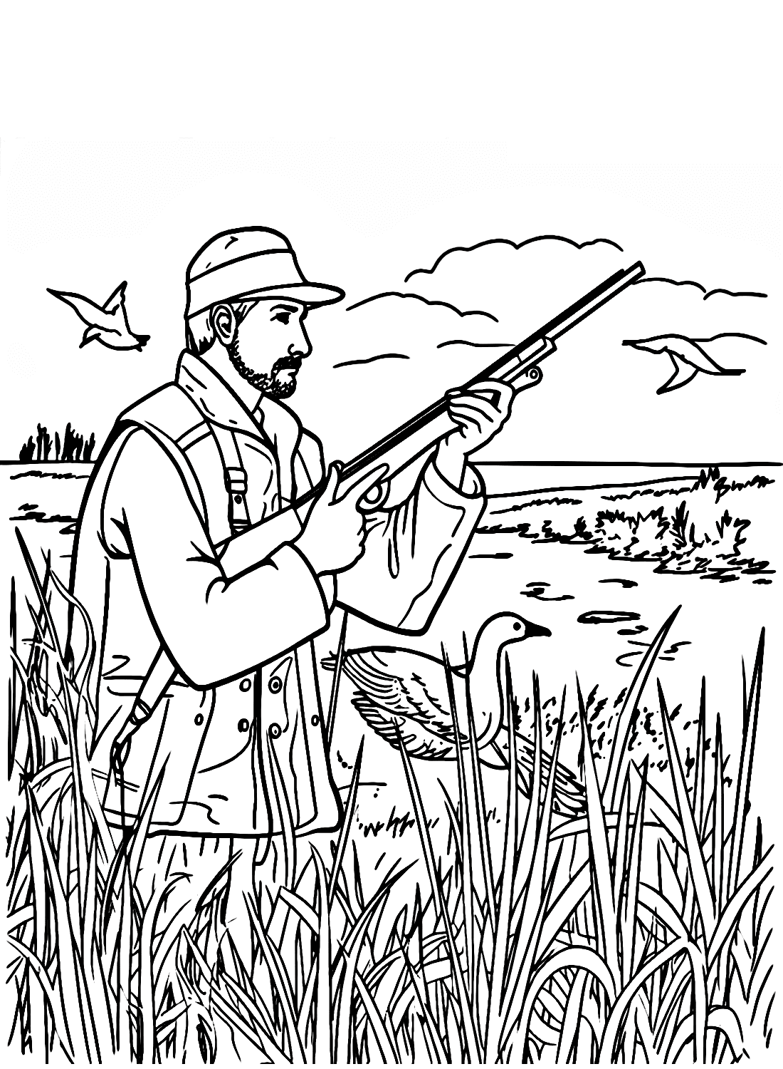 Hunting coloring pages printable for free download