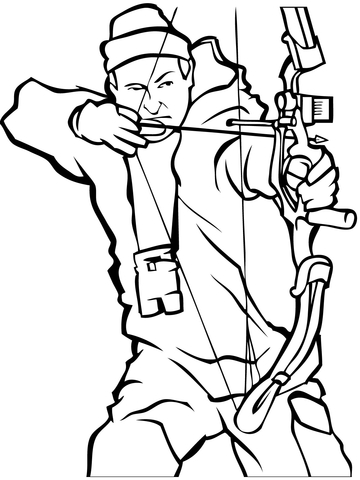 Bow hunting coloring page free printable coloring pages