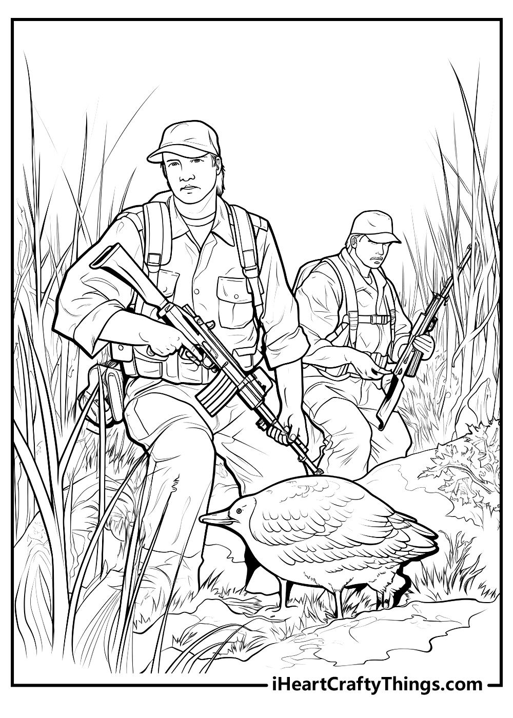 Hunting coloring pages free printables