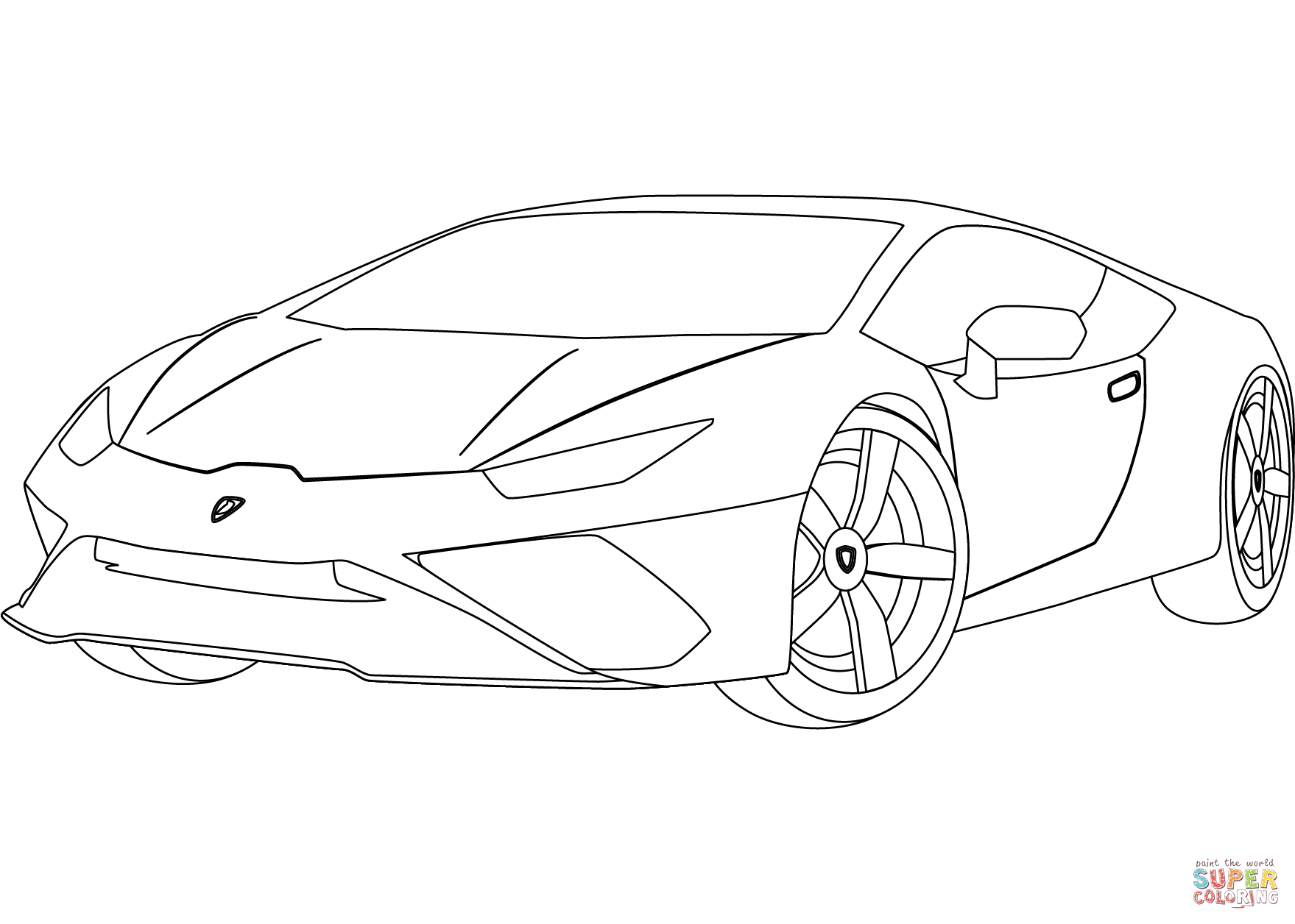 Lamborghini huracan coloring page free printable coloring pages