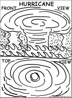 Coloring page hurricane