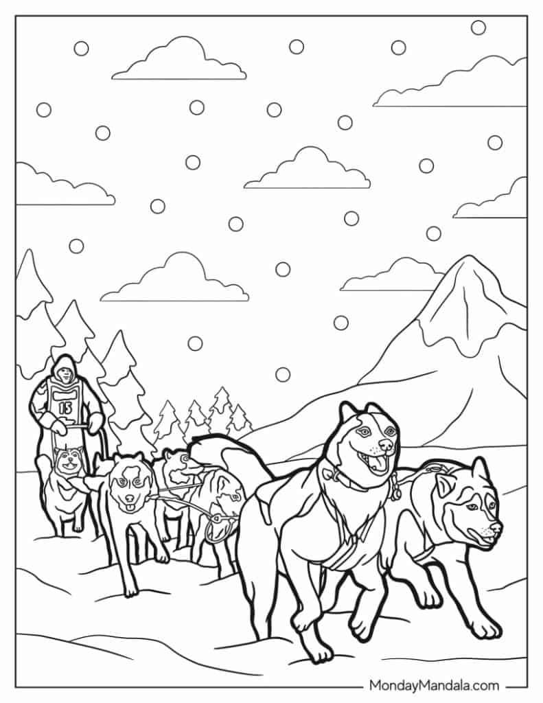 Husky coloring pages free pdf printables