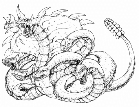 The hydra strikes coloring page free printable coloring pages