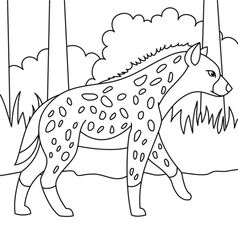 Cartoon hyena coloring page free printable coloring pages