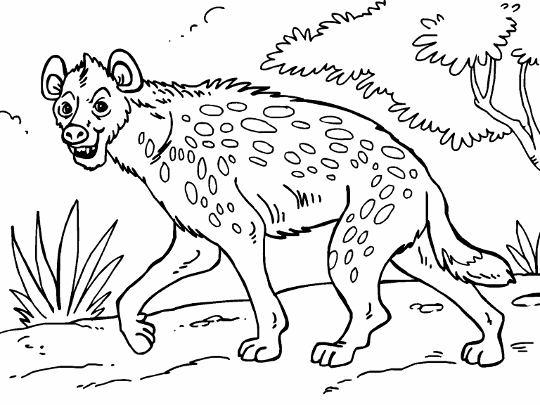 Free coloring page sep hyena